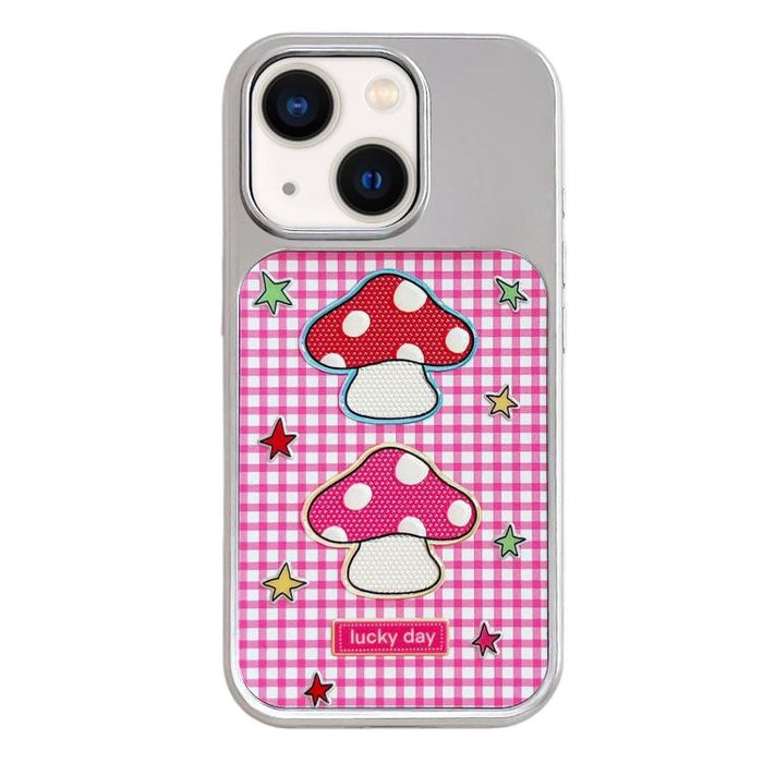 Funda para teléfono con marco plateado galvanizado y relieve brillante, For iPhone 16, For iPhone 15 Pro Max, For iPhone 15 Pro, For iPhone 15, For iPhone 13 / 14