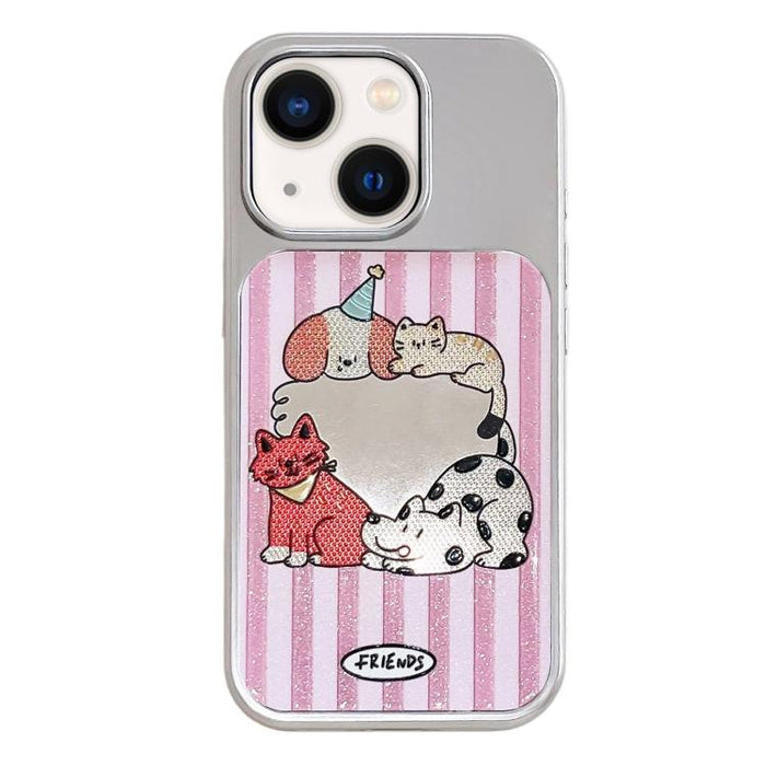 Funda para teléfono con marco plateado galvanizado y relieve brillante, For iPhone 16, For iPhone 15 Pro Max, For iPhone 15 Pro, For iPhone 15, For iPhone 13 / 14