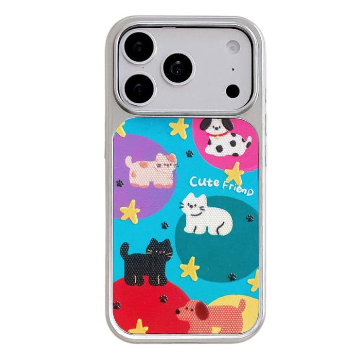 Funda para teléfono con marco plateado galvanizado y relieve brillante, For iPhone 17 Pro Max, For iPhone 17 Pro, For iPhone 17, For iPhone 16 Pro Max, For iPhone 16 Pro