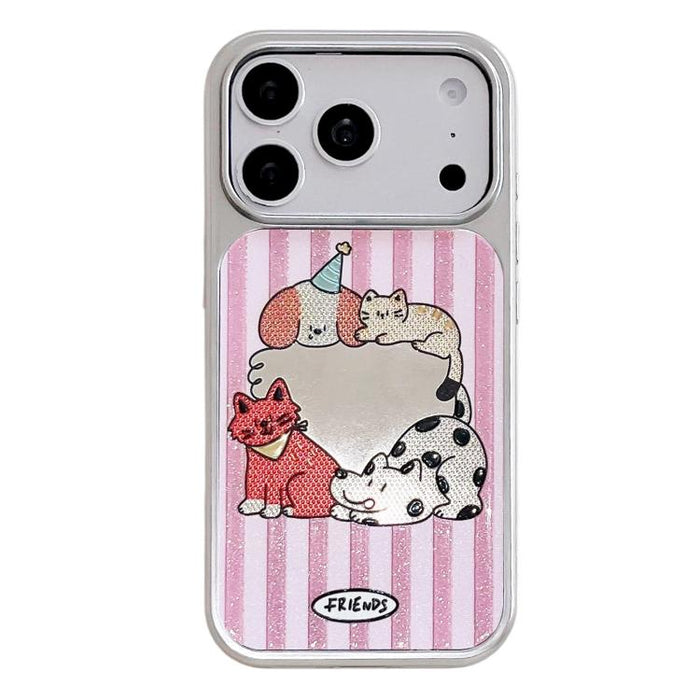 Funda para teléfono con marco plateado galvanizado y relieve brillante, For iPhone 17 Pro Max, For iPhone 17 Pro, For iPhone 17, For iPhone 16 Pro Max, For iPhone 16 Pro
