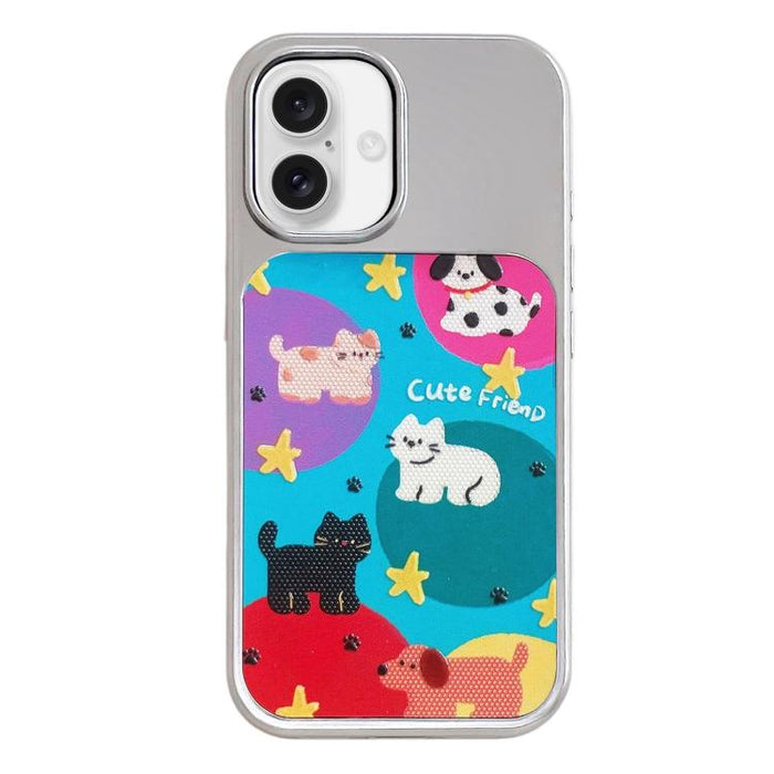 Funda para teléfono con marco plateado galvanizado y relieve brillante, For iPhone 17 Pro Max, For iPhone 17 Pro, For iPhone 17, For iPhone 16 Pro Max, For iPhone 16 Pro