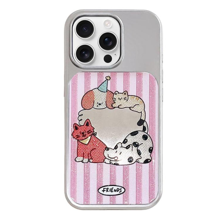Funda para teléfono con marco plateado galvanizado y relieve brillante, For iPhone 17 Pro Max, For iPhone 17 Pro, For iPhone 17, For iPhone 16 Pro Max, For iPhone 16 Pro