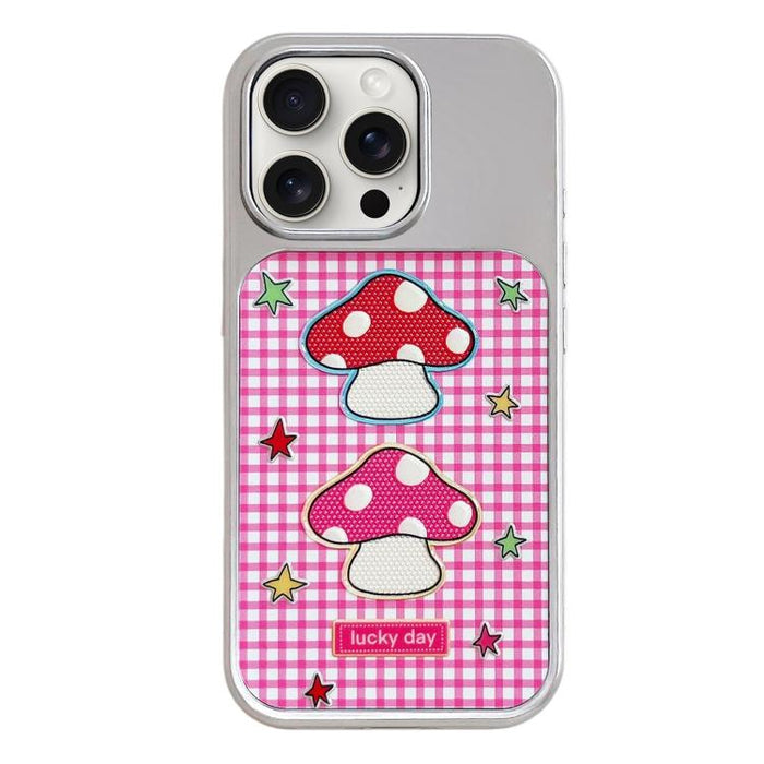 Funda para teléfono con marco plateado galvanizado y relieve brillante, For iPhone 16, For iPhone 15 Pro Max, For iPhone 15 Pro, For iPhone 15, For iPhone 13 / 14