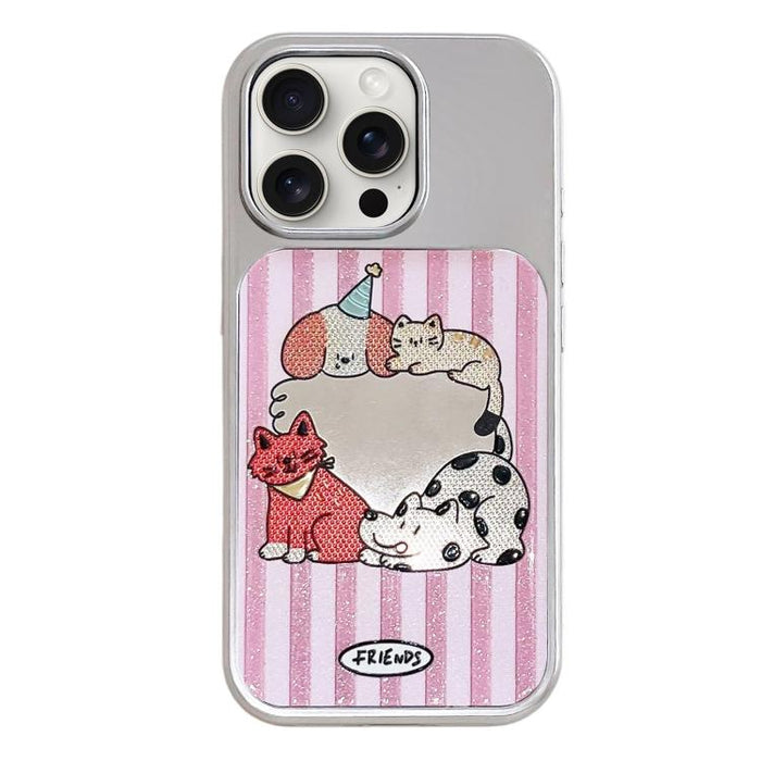 Funda para teléfono con marco plateado galvanizado y relieve brillante, For iPhone 16, For iPhone 15 Pro Max, For iPhone 15 Pro, For iPhone 15, For iPhone 13 / 14