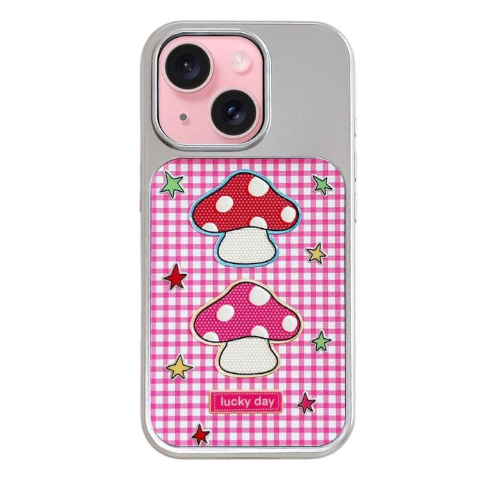 Funda para teléfono con marco plateado galvanizado y relieve brillante, For iPhone 16, For iPhone 15 Pro Max, For iPhone 15 Pro, For iPhone 15, For iPhone 13 / 14