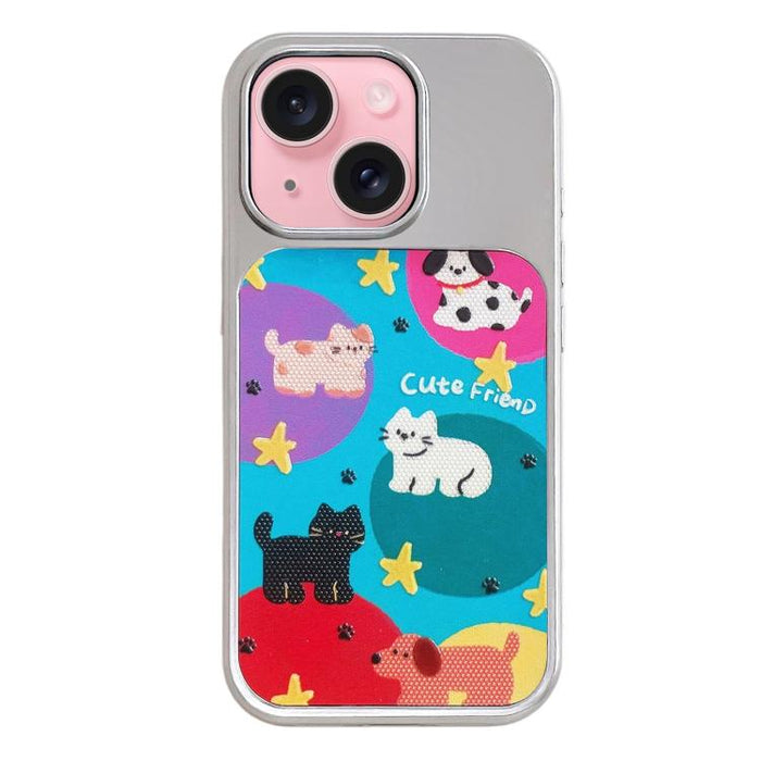 Funda para teléfono con marco plateado galvanizado y relieve brillante, For iPhone 16, For iPhone 15 Pro Max, For iPhone 15 Pro, For iPhone 15, For iPhone 13 / 14