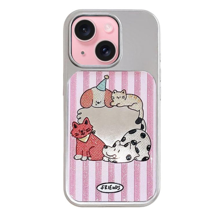 Funda para teléfono con marco plateado galvanizado y relieve brillante, For iPhone 16, For iPhone 15 Pro Max, For iPhone 15 Pro, For iPhone 15, For iPhone 13 / 14