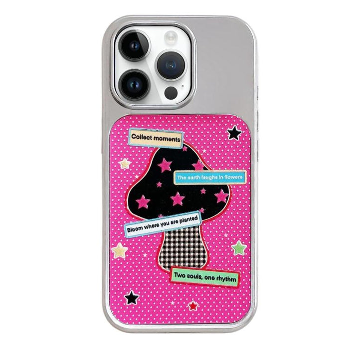 Funda para teléfono con marco plateado galvanizado y relieve brillante, For iPhone 14 Pro, For iPhone 14 Pro Max