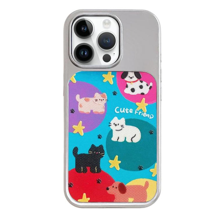 Funda para teléfono con marco plateado galvanizado y relieve brillante, For iPhone 14 Pro, For iPhone 14 Pro Max