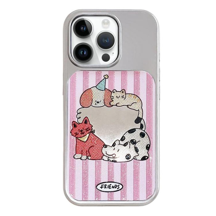 Funda para teléfono con marco plateado galvanizado y relieve brillante, For iPhone 14 Pro, For iPhone 14 Pro Max