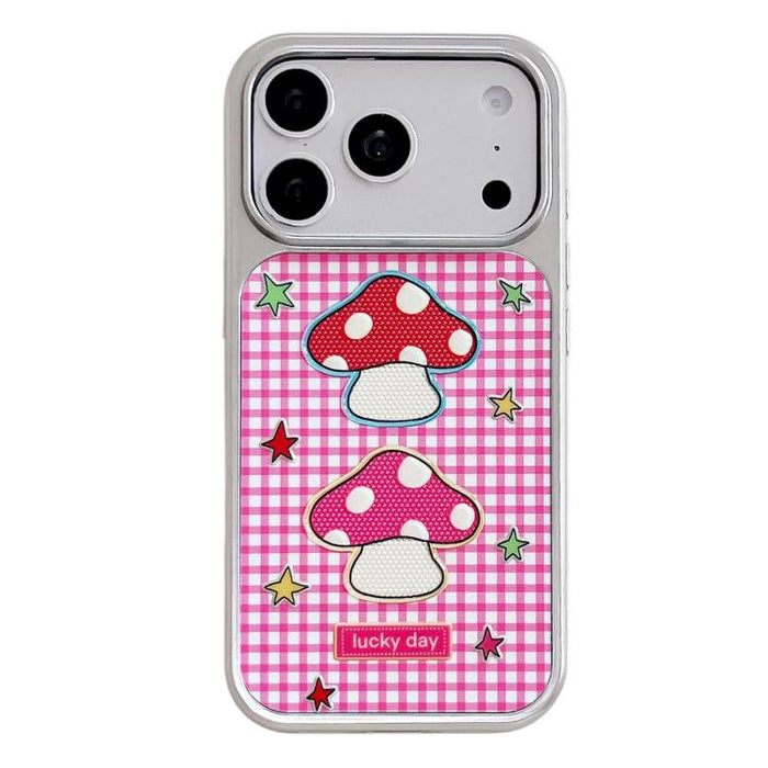 Funda para teléfono con marco plateado galvanizado y relieve brillante, For iPhone 17 Pro Max, For iPhone 17 Pro, For iPhone 17, For iPhone 16 Pro Max, For iPhone 16 Pro