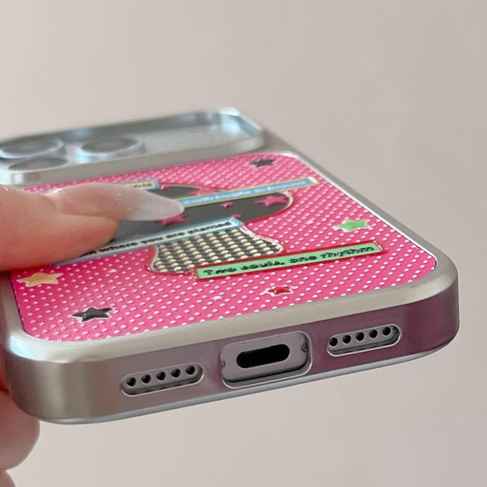 Funda para teléfono con marco plateado galvanizado y relieve brillante, For iPhone 17 Pro Max, For iPhone 17 Pro, For iPhone 17, For iPhone 16 Pro Max, For iPhone 16 Pro
