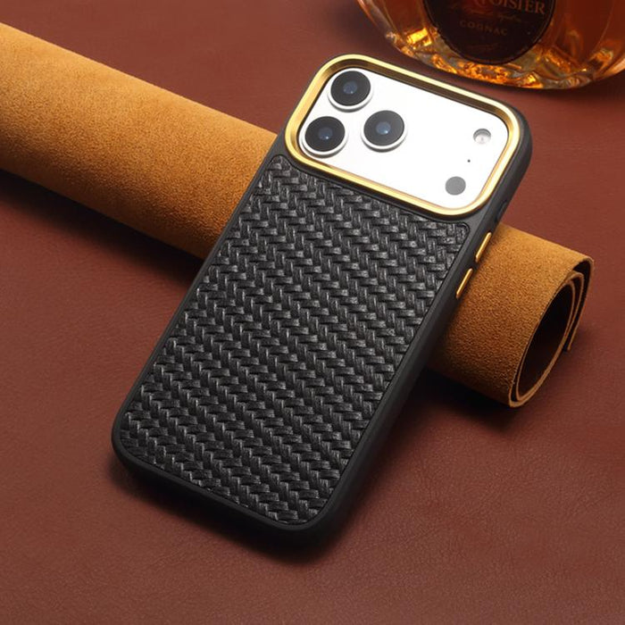 Funda para teléfono Denior A26+1 con textura de sarga tejida en cuero., For iPhone 17 Pro Max, For iPhone 17 Pro, For iPhone 16 Pro Max, For iPhone 16 Pro, For iPhone 15 Pro Max, For iPhone 15 Pro