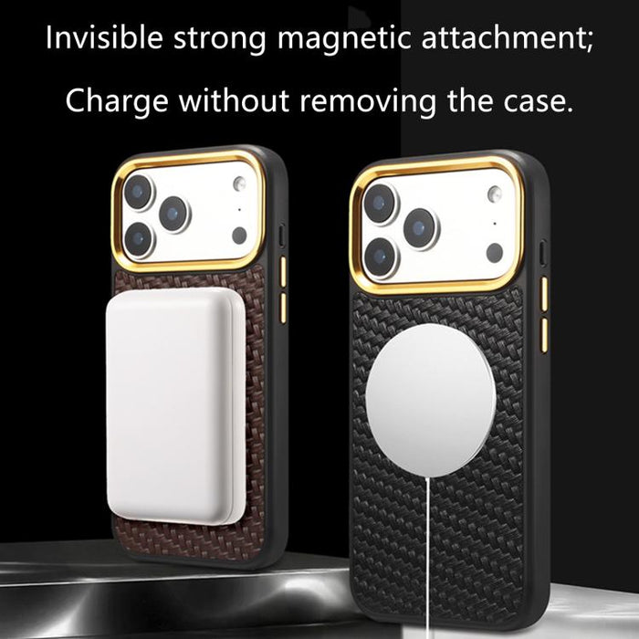 Funda para teléfono Denior A26+1 con textura de sarga tejida en cuero., For iPhone 17 Pro Max, For iPhone 17 Pro, For iPhone 16 Pro Max, For iPhone 16 Pro, For iPhone 15 Pro Max, For iPhone 15 Pro