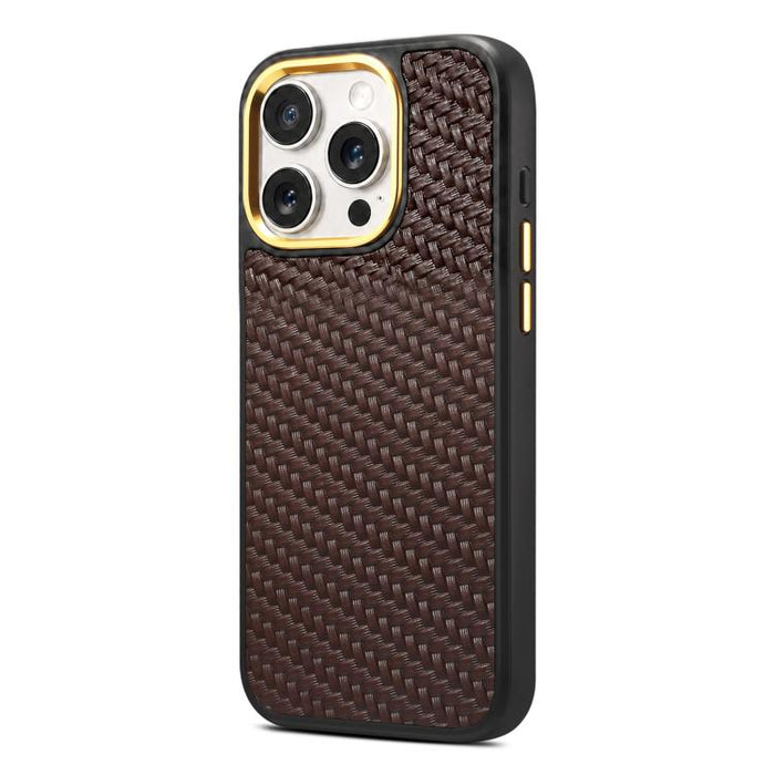 Funda para teléfono Denior A26+1 con textura de sarga tejida en cuero., For iPhone 17 Pro Max, For iPhone 17 Pro, For iPhone 16 Pro Max, For iPhone 16 Pro, For iPhone 15 Pro Max, For iPhone 15 Pro
