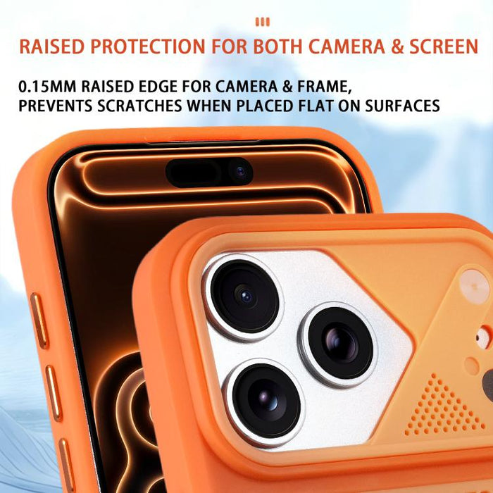Funda para teléfono Ice Peak con soporte invisible de silicona líquida refrigerante, For iPhone 12 Pro Max, For iPhone 12 Pro, For iPhone 11 Pro Max, For iPhone 11, For iPhone 11 Pro