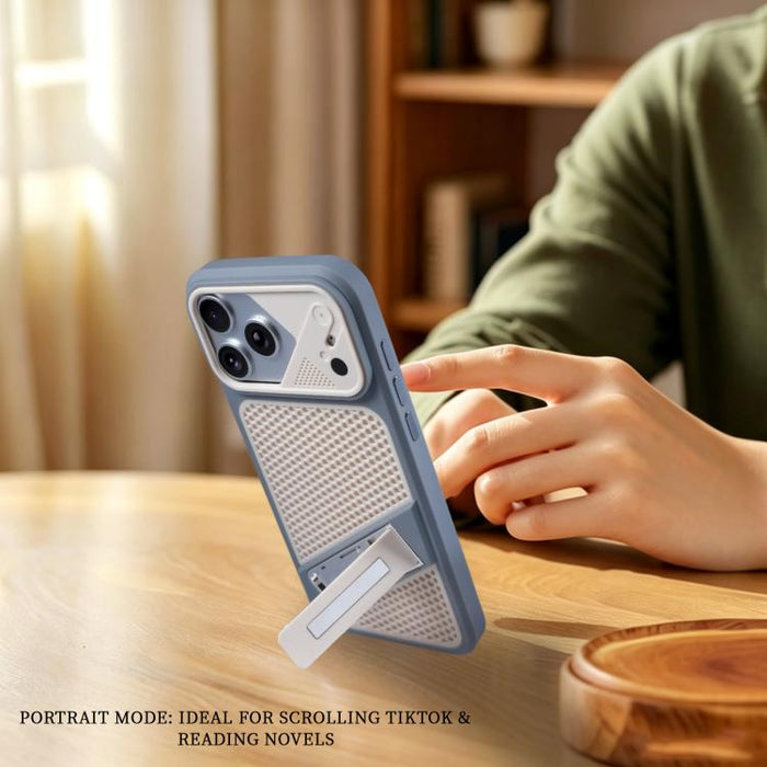 Funda para teléfono Ice Peak con soporte invisible de silicona líquida refrigerante, For iPhone 12 Pro Max, For iPhone 12 Pro, For iPhone 11 Pro Max, For iPhone 11, For iPhone 11 Pro