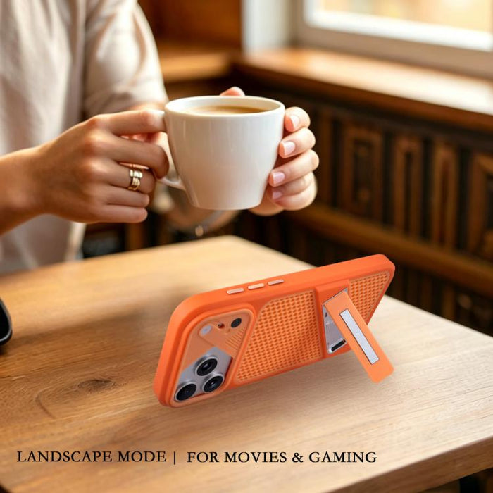 Funda para teléfono Ice Peak con soporte invisible de silicona líquida refrigerante, For iPhone 12 Pro Max, For iPhone 12 Pro, For iPhone 11 Pro Max, For iPhone 11, For iPhone 11 Pro