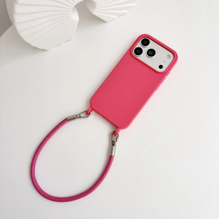 Funda de silicona a prueba de golpes con presillas integradas para cordón y cordón de mano de cuero., For iPhone 12, For iPhone 12 Pro Max, For iPhone 12 Pro, For iPhone 11