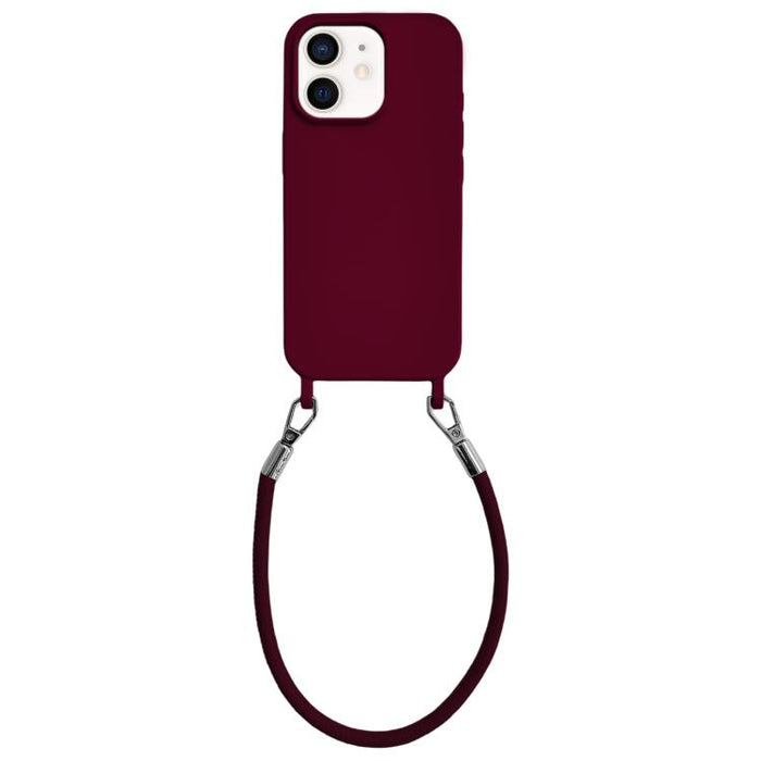Funda de silicona a prueba de golpes con presillas integradas para cordón y cordón de mano de cuero., For iPhone 12, For iPhone 12 Pro Max, For iPhone 12 Pro, For iPhone 11