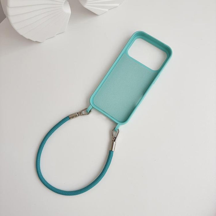 Funda de silicona a prueba de golpes con presillas integradas para cordón y cordón de mano de cuero., For iPhone 12, For iPhone 12 Pro Max, For iPhone 12 Pro, For iPhone 11