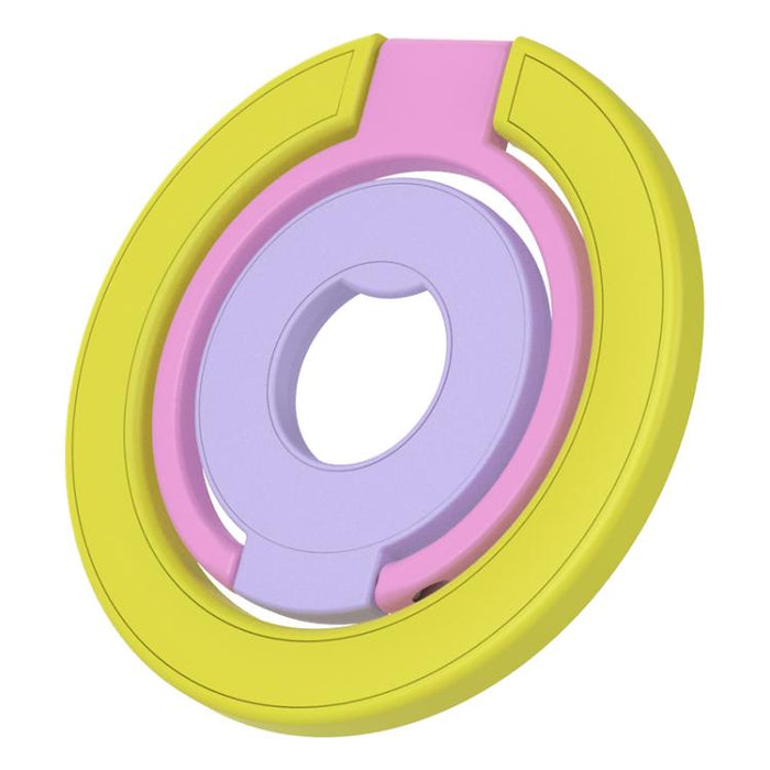 Soporte magnético para teléfono con hebilla de anillo y diseño tricolor de rotación de 360 grados