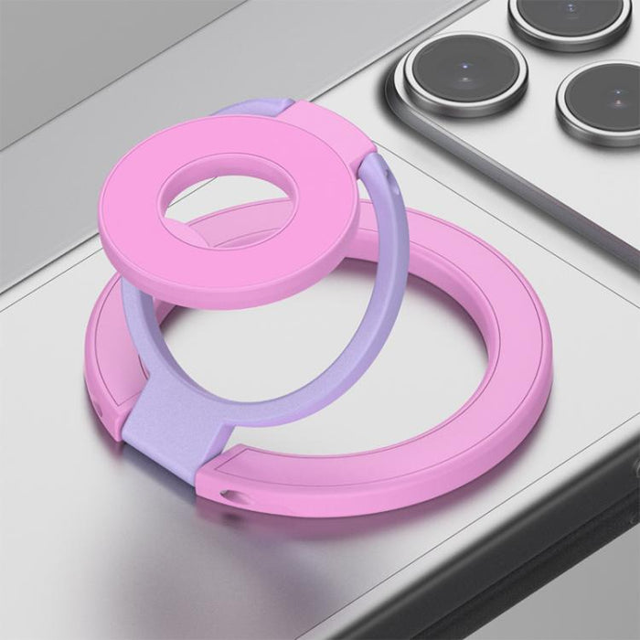 Soporte magnético para teléfono con hebilla de anillo y diseño tricolor de rotación de 360 grados