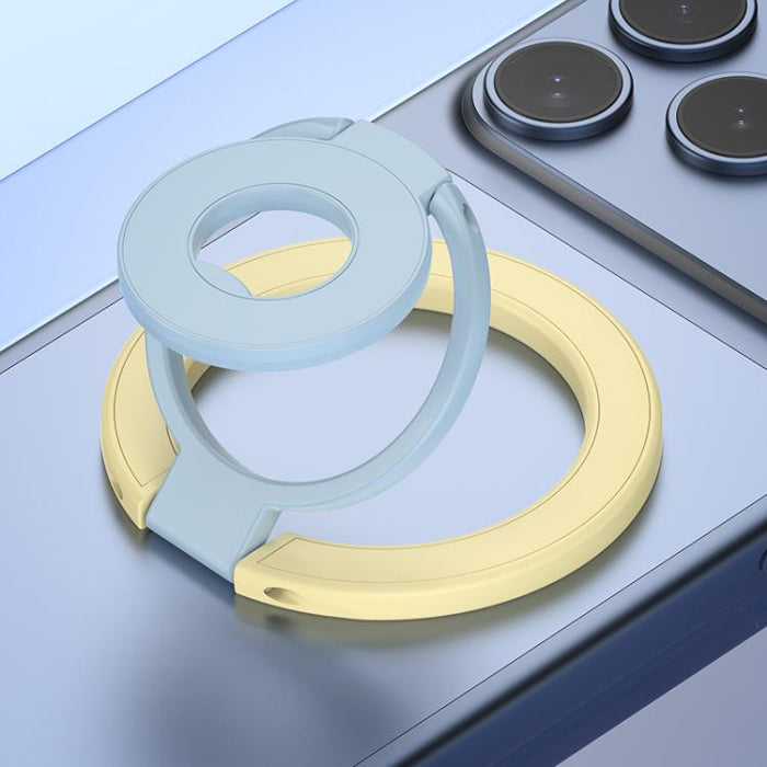 Soporte magnético para teléfono con hebilla de anillo y diseño tricolor de rotación de 360 grados