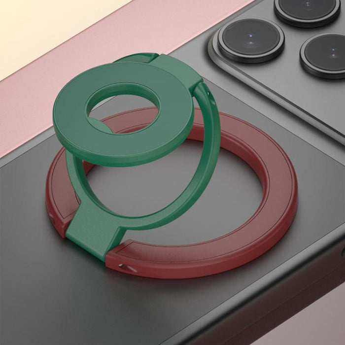 Soporte magnético para teléfono con hebilla de anillo y diseño tricolor de rotación de 360 grados