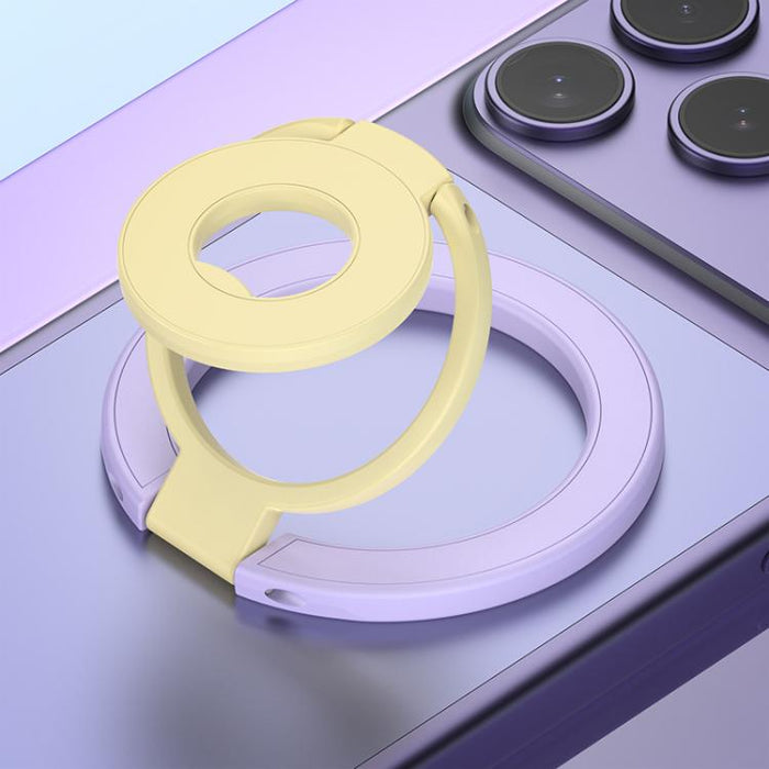 Soporte magnético para teléfono con hebilla de anillo y diseño tricolor de rotación de 360 grados
