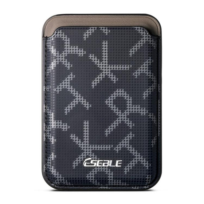 ESEBLE S8 Piel sintética con textura de letras y ranuras magnéticas para tarjetas de teléfono móvil
