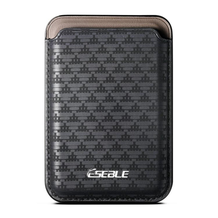 ESEBLE S9, carcasa triangular de cuero sintético con ranuras magnéticas para tarjetas de teléfono móvil.
