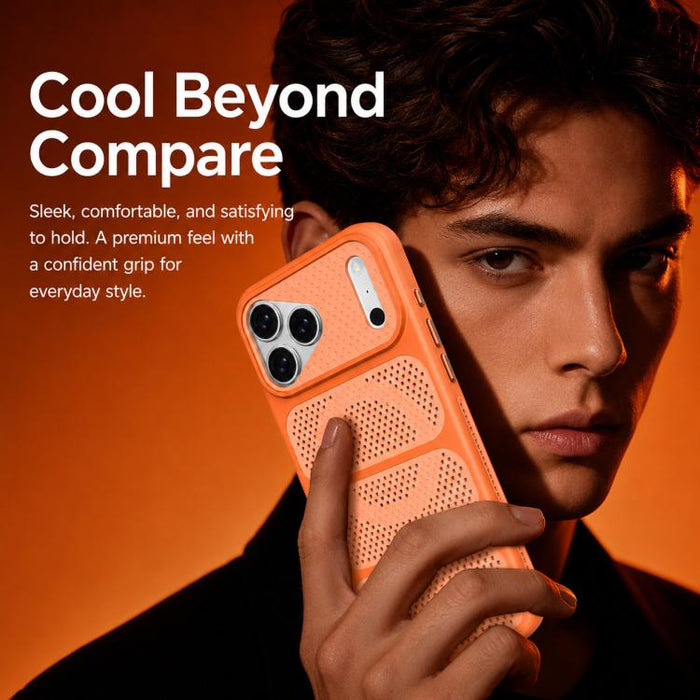 Funda para teléfono híbrida magnética de PC TPU con diseño de refrigeración hueca, For iPhone 17 Pro Max, For iPhone 17 Pro, For iPhone 17, For iPhone 16 Pro Max, For iPhone 16 Pro, For iPhone 16 Plus, For iPhone 16, For iPhone 15 Pro Max              ...
