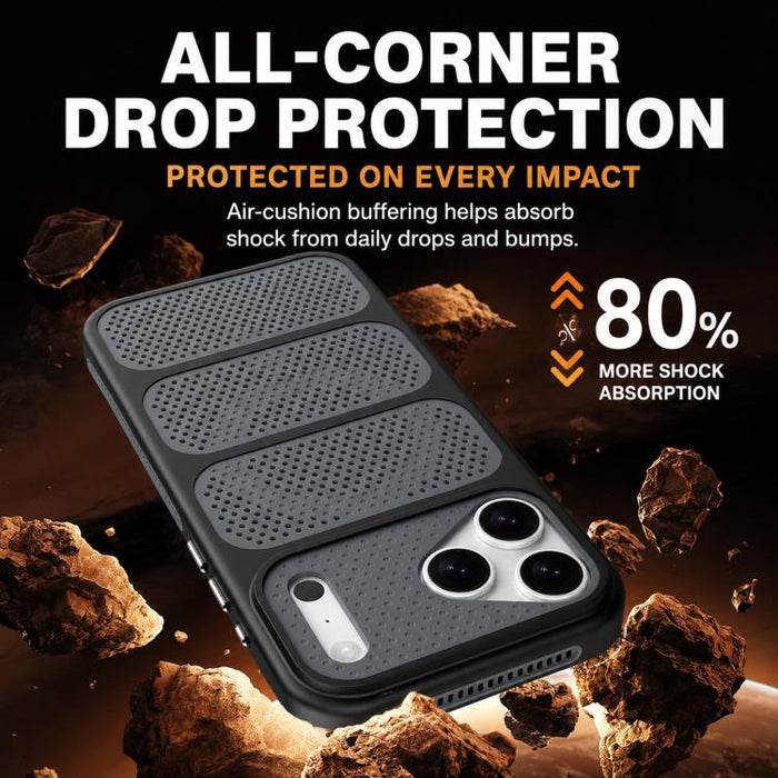 Funda para teléfono híbrida magnética de PC TPU con diseño de refrigeración hueca, For iPhone 17 Pro Max, For iPhone 17 Pro, For iPhone 17, For iPhone 16 Pro Max, For iPhone 16 Pro, For iPhone 16 Plus, For iPhone 16, For iPhone 15 Pro Max              ...