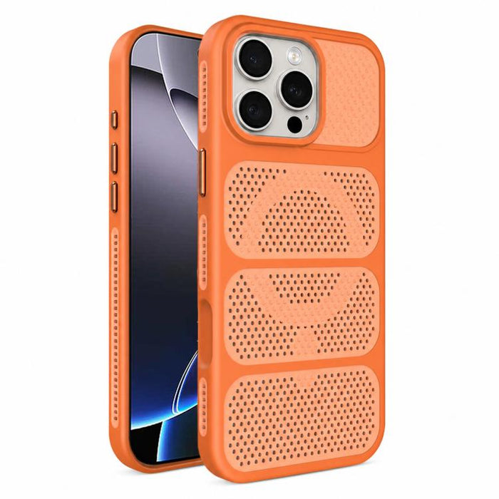 Funda para teléfono híbrida magnética de PC TPU con diseño de refrigeración hueca, For iPhone 17 Pro Max, For iPhone 17 Pro, For iPhone 17, For iPhone 16 Pro Max, For iPhone 16 Pro, For iPhone 16 Plus, For iPhone 16, For iPhone 15 Pro Max              ...