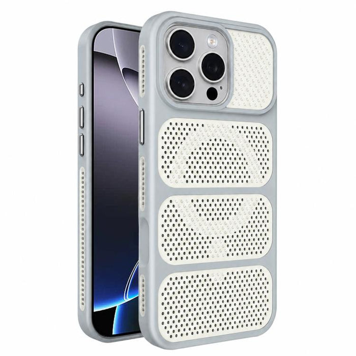 Funda para teléfono híbrida magnética de PC TPU con diseño de refrigeración hueca, For iPhone 17 Pro Max, For iPhone 17 Pro, For iPhone 17, For iPhone 16 Pro Max, For iPhone 16 Pro, For iPhone 16 Plus, For iPhone 16, For iPhone 15 Pro Max              ...