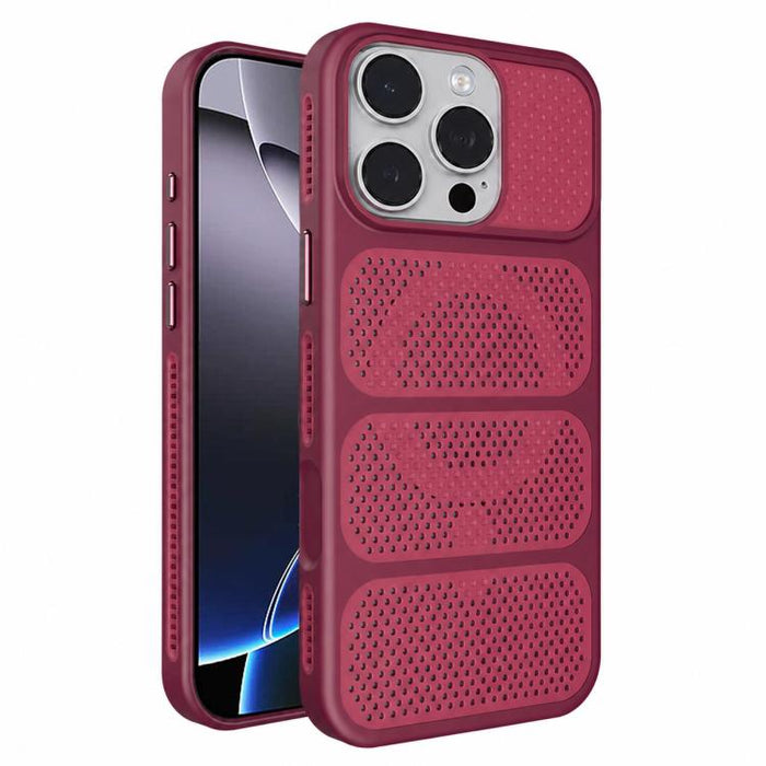 Funda para teléfono híbrida magnética de PC TPU con diseño de refrigeración hueca, For iPhone 17 Pro Max, For iPhone 17 Pro, For iPhone 17, For iPhone 16 Pro Max, For iPhone 16 Pro, For iPhone 16 Plus, For iPhone 16, For iPhone 15 Pro Max              ...