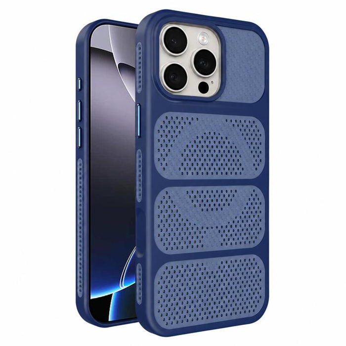 Funda para teléfono híbrida magnética de PC TPU con diseño de refrigeración hueca, For iPhone 17 Pro Max, For iPhone 17 Pro, For iPhone 17, For iPhone 16 Pro Max, For iPhone 16 Pro, For iPhone 16 Plus, For iPhone 16, For iPhone 15 Pro Max              ...