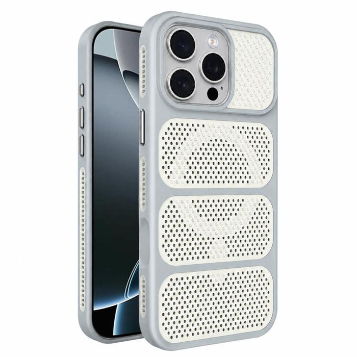 Funda para teléfono híbrida magnética de PC TPU con diseño de refrigeración hueca, For iPhone 17 Pro Max, For iPhone 17 Pro, For iPhone 17, For iPhone 16 Pro Max, For iPhone 16 Pro, For iPhone 16 Plus, For iPhone 16, For iPhone 15 Pro Max              ...