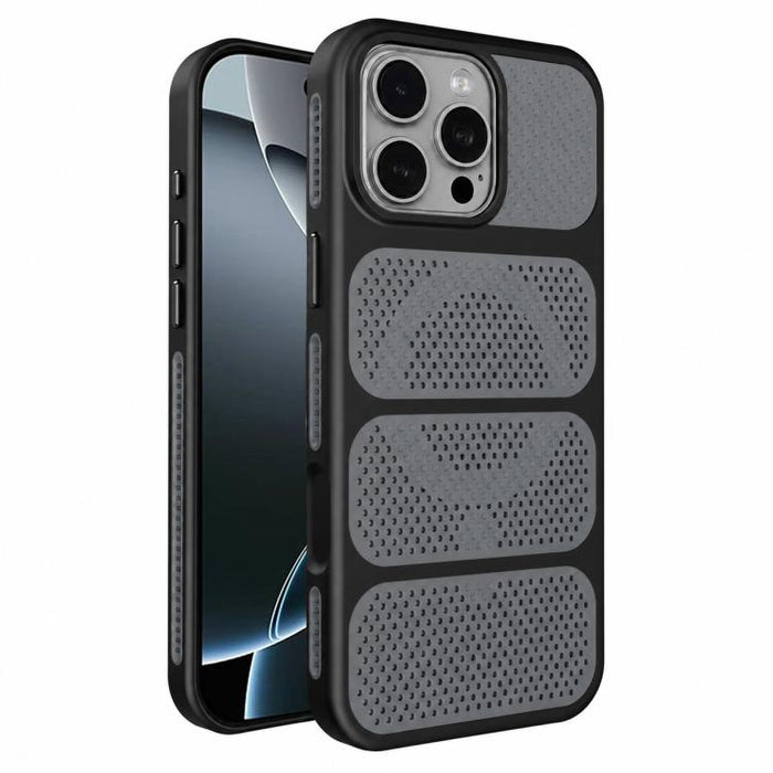 Funda para teléfono híbrida magnética de PC TPU con diseño de refrigeración hueca, For iPhone 17 Pro Max, For iPhone 17 Pro, For iPhone 17, For iPhone 16 Pro Max, For iPhone 16 Pro, For iPhone 16 Plus, For iPhone 16, For iPhone 15 Pro Max              ...