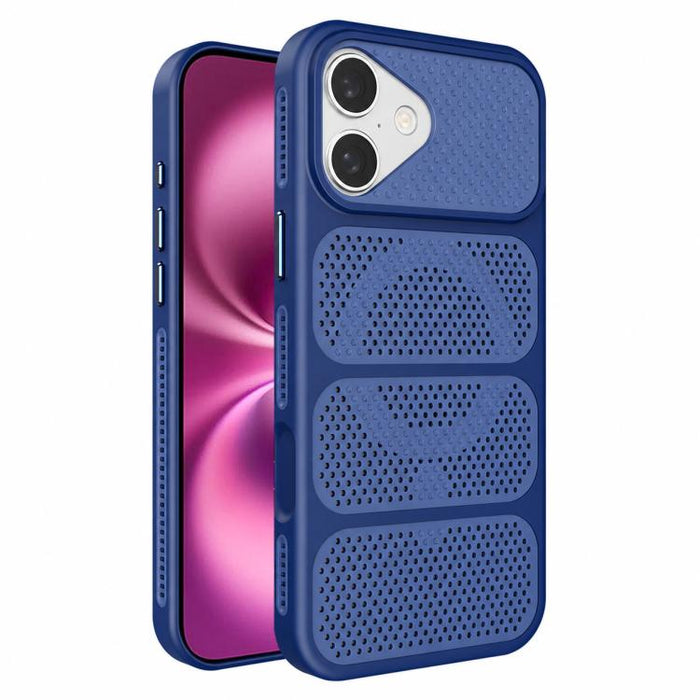 Funda para teléfono híbrida magnética de PC TPU con diseño de refrigeración hueca, For iPhone 17 Pro Max, For iPhone 17 Pro, For iPhone 17, For iPhone 16 Pro Max, For iPhone 16 Pro, For iPhone 16 Plus, For iPhone 16, For iPhone 15 Pro Max              ...