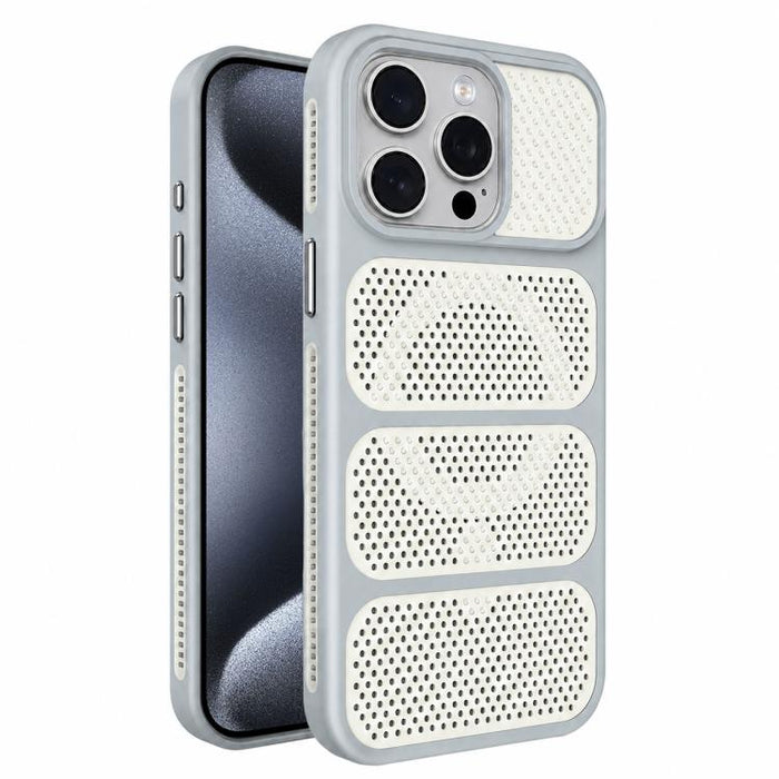 Funda para teléfono híbrida magnética de PC TPU con diseño de refrigeración hueca, For iPhone 17 Pro Max, For iPhone 17 Pro, For iPhone 17, For iPhone 16 Pro Max, For iPhone 16 Pro, For iPhone 16 Plus, For iPhone 16, For iPhone 15 Pro Max              ...