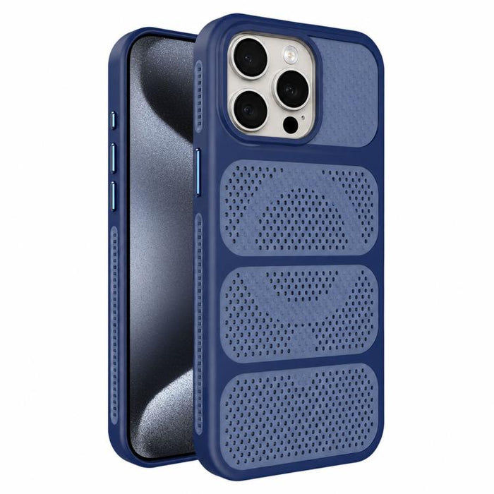 Funda para teléfono híbrida magnética de PC TPU con diseño de refrigeración hueca, For iPhone 17 Pro Max, For iPhone 17 Pro, For iPhone 17, For iPhone 16 Pro Max, For iPhone 16 Pro, For iPhone 16 Plus, For iPhone 16, For iPhone 15 Pro Max              ...