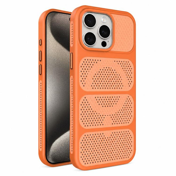 Funda para teléfono híbrida magnética de PC TPU con diseño de refrigeración hueca, For iPhone 17 Pro Max, For iPhone 17 Pro, For iPhone 17, For iPhone 16 Pro Max, For iPhone 16 Pro, For iPhone 16 Plus, For iPhone 16, For iPhone 15 Pro Max              ...