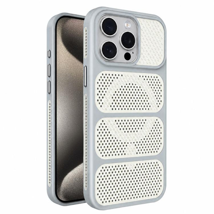 Funda para teléfono híbrida magnética de PC TPU con diseño de refrigeración hueca, For iPhone 17 Pro Max, For iPhone 17 Pro, For iPhone 17, For iPhone 16 Pro Max, For iPhone 16 Pro, For iPhone 16 Plus, For iPhone 16, For iPhone 15 Pro Max              ...