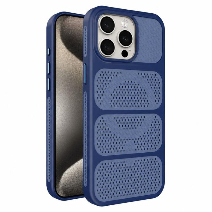 Funda para teléfono híbrida magnética de PC TPU con diseño de refrigeración hueca, For iPhone 17 Pro Max, For iPhone 17 Pro, For iPhone 17, For iPhone 16 Pro Max, For iPhone 16 Pro, For iPhone 16 Plus, For iPhone 16, For iPhone 15 Pro Max              ...
