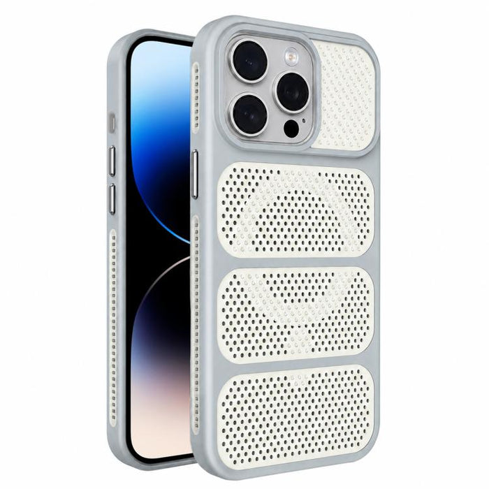 Funda para teléfono híbrida magnética de PC TPU con diseño de refrigeración hueca, For iPhone 17 Pro Max, For iPhone 17 Pro, For iPhone 17, For iPhone 16 Pro Max, For iPhone 16 Pro, For iPhone 16 Plus, For iPhone 16, For iPhone 15 Pro Max              ...