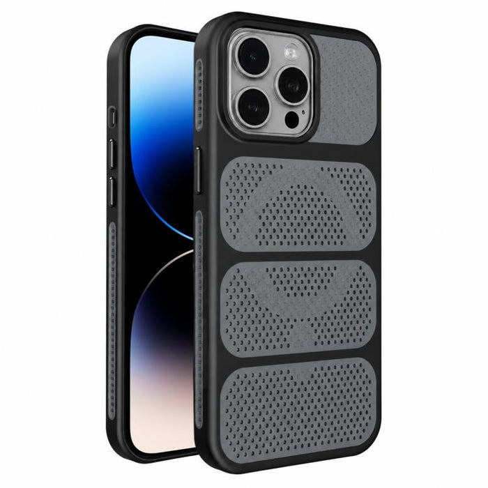 Funda para teléfono híbrida magnética de PC TPU con diseño de refrigeración hueca, For iPhone 17 Pro Max, For iPhone 17 Pro, For iPhone 17, For iPhone 16 Pro Max, For iPhone 16 Pro, For iPhone 16 Plus, For iPhone 16, For iPhone 15 Pro Max              ...