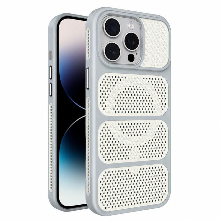 Funda para teléfono híbrida magnética de PC TPU con diseño de refrigeración hueca, For iPhone 17 Pro Max, For iPhone 17 Pro, For iPhone 17, For iPhone 16 Pro Max, For iPhone 16 Pro, For iPhone 16 Plus, For iPhone 16, For iPhone 15 Pro Max              ...
