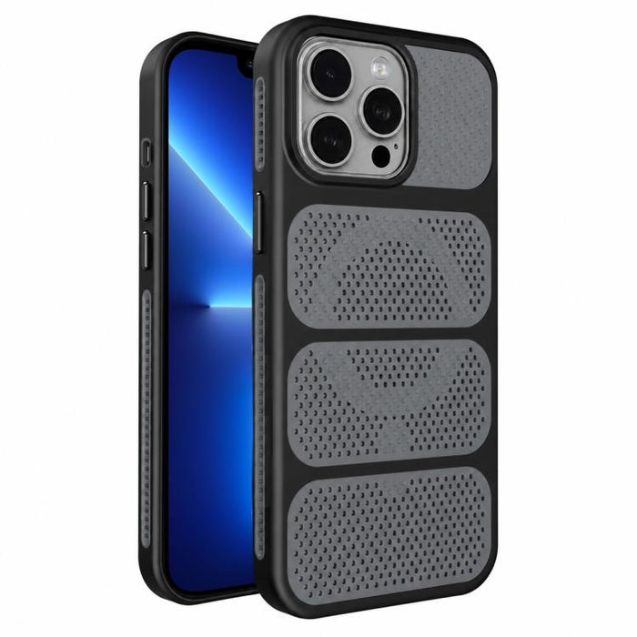 Funda para teléfono híbrida magnética de PC TPU con diseño de refrigeración hueca, For iPhone 17 Pro Max, For iPhone 17 Pro, For iPhone 17, For iPhone 16 Pro Max, For iPhone 16 Pro, For iPhone 16 Plus, For iPhone 16, For iPhone 15 Pro Max              ...